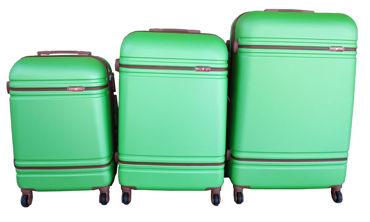 3 Piece Travel Luggage Bag Set - Light Green