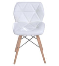 Pre-assembled Padded Dinging Chair With Solid Wooden Legs - white