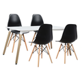 5 Piece Dining Table & Wooden Leg Chair Set
