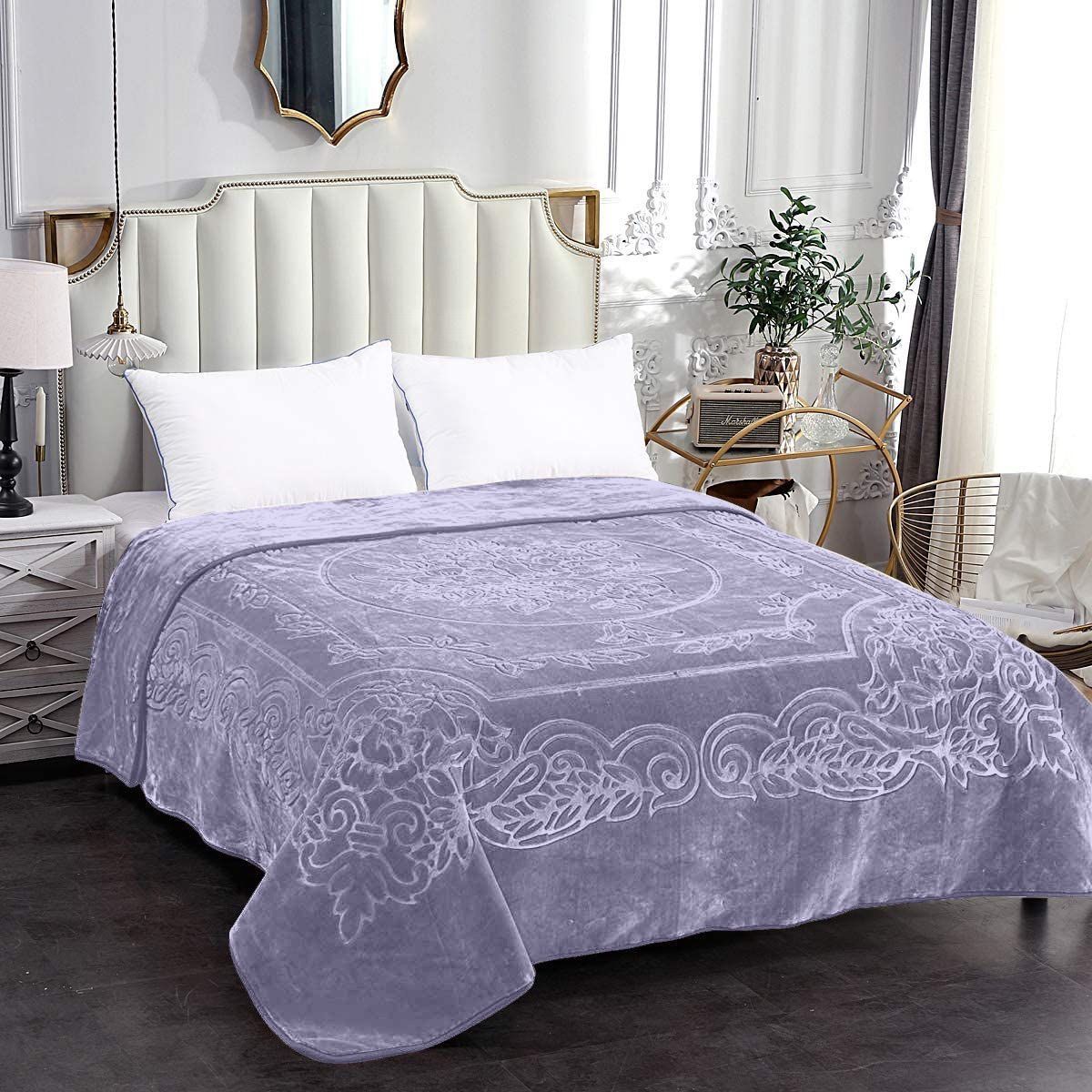 Rainbow - Luxury Mink Blanket 230x200cm - Warm Winter Fleece - Purple Haze