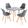 Dining Suite / Set - Grey Square Dining Table with Four Padded Chairs
