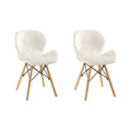 2 Piece Of Multifunctional Scandinavian Butterfly Design Ergonomic Chair Set - White