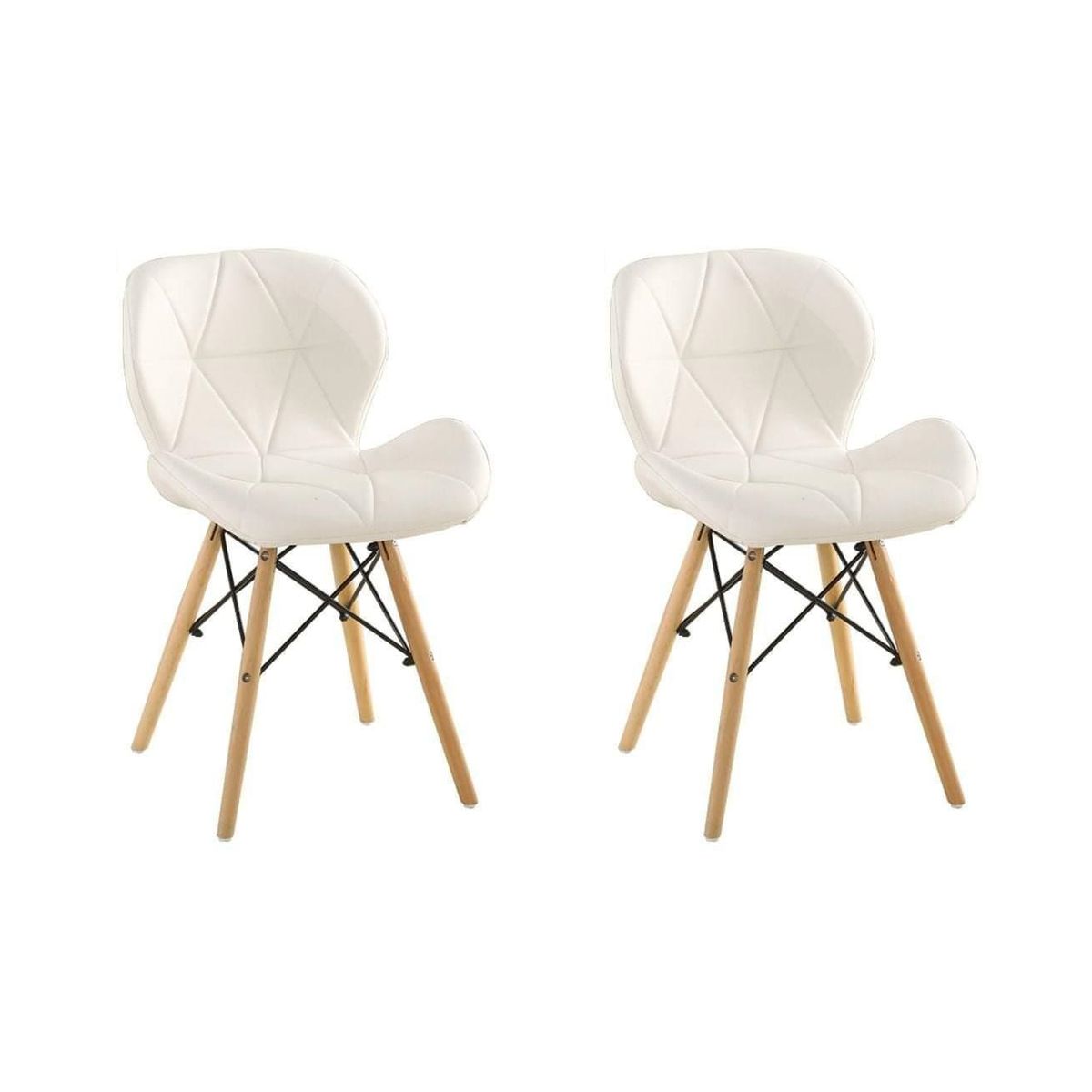 2 Piece Of Multifunctional Scandinavian Butterfly Design Ergonomic Chair Set - White