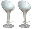 High-back Bar Kitchen Counter Stools - Set of 2 – Silver Colour
