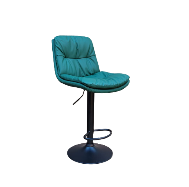 Soft Padded Perla Black Based Bar Stool - Green
