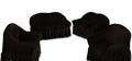 Decadent Ruffled 4 Piece Sofa & Couch Slipcover Set -2 + 2 + 1 + 1 - Black