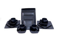16-Piece Ceramic Porcelain Dinnerware Set - Black