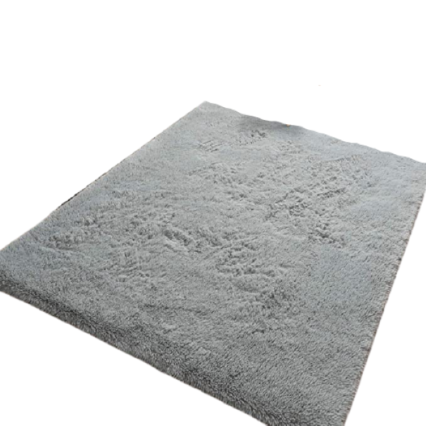 Grey Washable Fluffy Rug