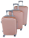 3 Piece Hard Outer Shell Lightweight Luggage Set - Rose Gold