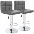 Bar Stools / Kitchen Counter Breakfast Swivel Chairs - 2 Pack - Grey