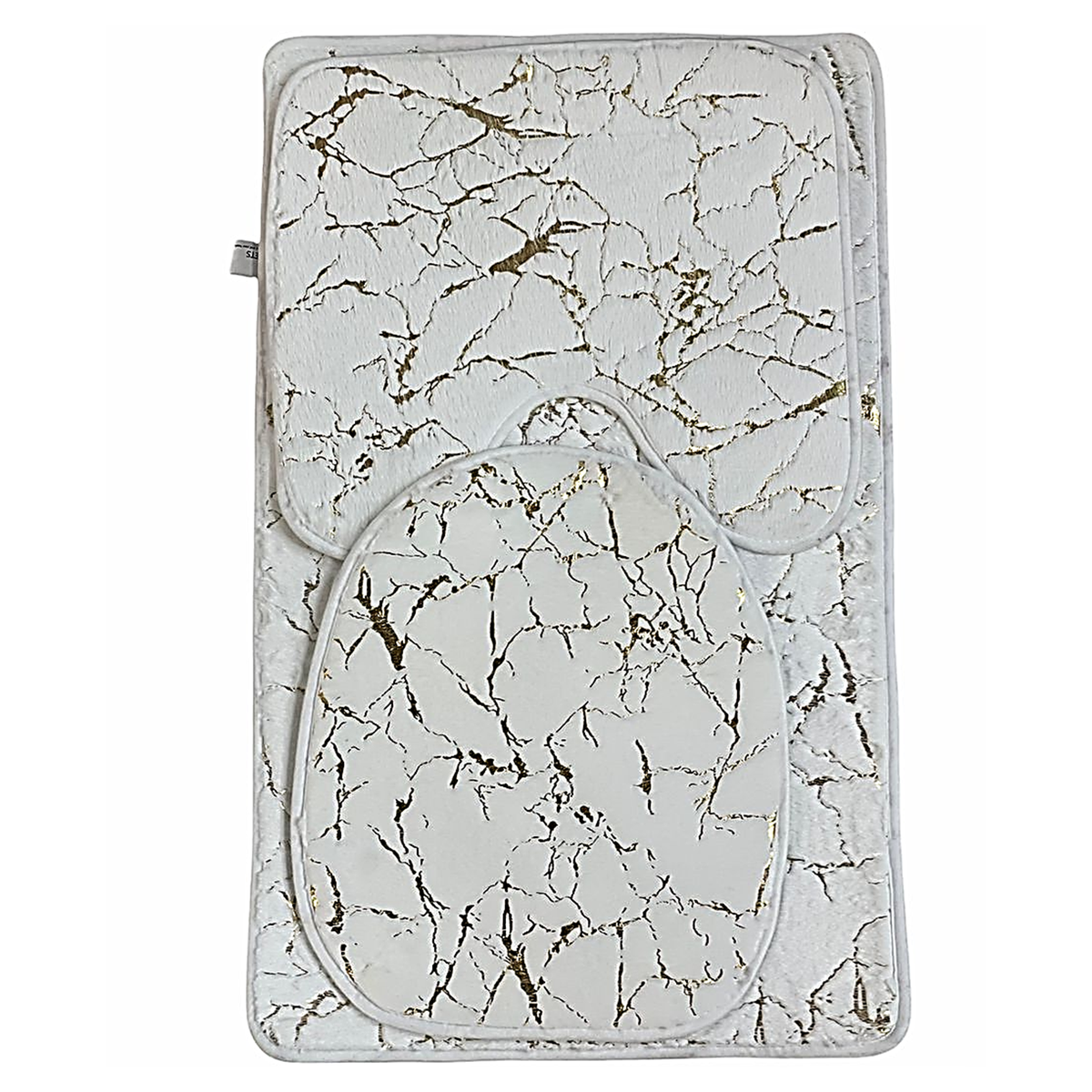 3 Piece Marble Design Bathroom Bathroom Mat Set