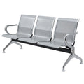 SMTE - S-503 Steel Office Waiting Bench Chair 3 Seater - Silver