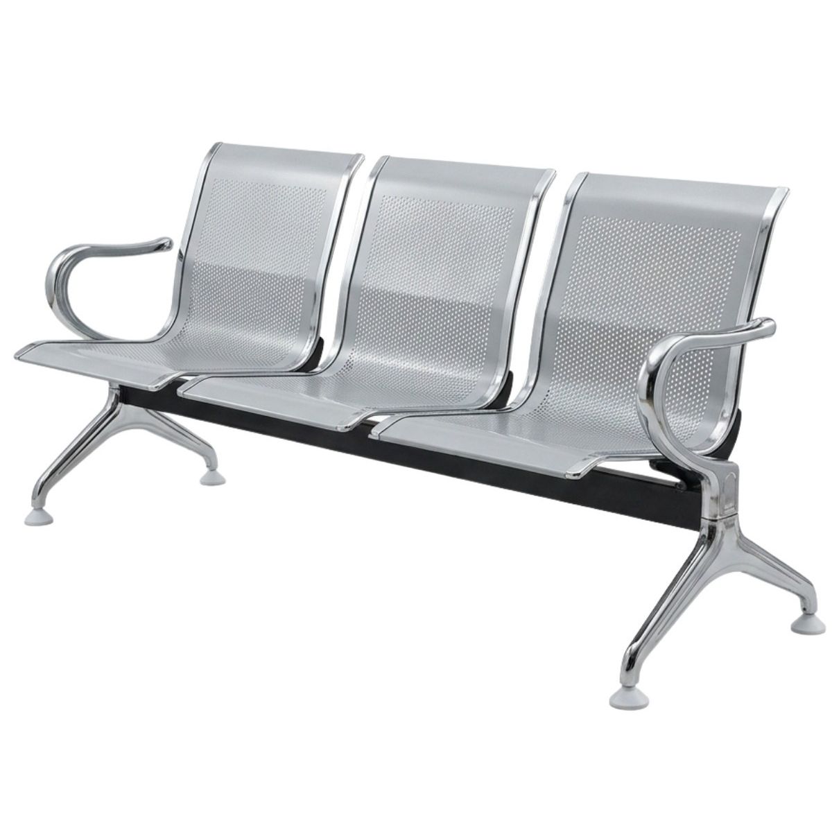 SMTE - S-503 Steel Office Waiting Bench Chair 3 Seater - Silver