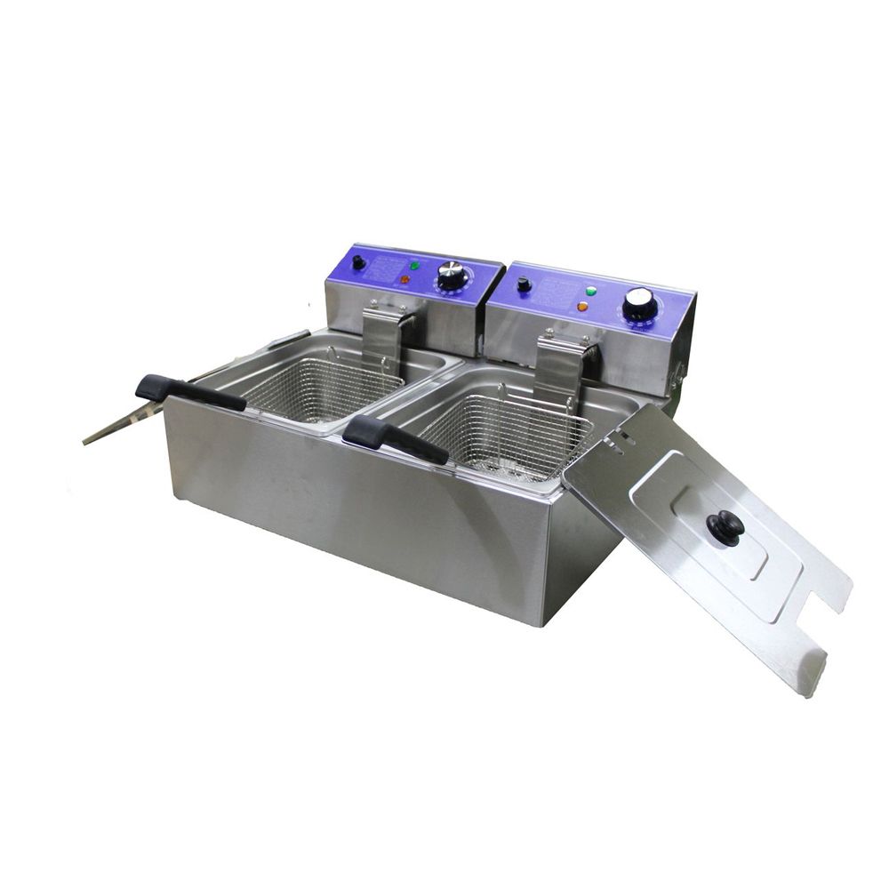 DH- Two Tank Stainless Steel Electric Deep Fryer - 12L