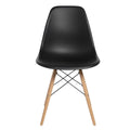 SMTE Modern Mid-Century Dining Chair with Solid Wood Legs S-A304 - Black