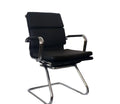 SMTE - PU Leather Chrome Frame Office Conference Chair - Black