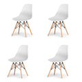 Stylish Nordic Design Eames Chairs Furniture Set - White - 4pcs