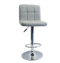 Barstool - Faux Leather High Back Swivel with Gas lift - Grey