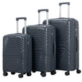 SMTE - Xpart 3 Piece Polypropylene Suitcase Set 8 Wheel - Grey