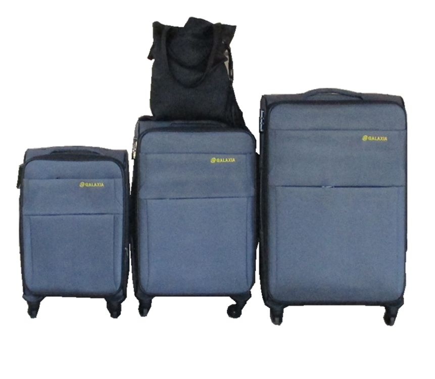 Galaxia 3-Piece Soft-Sided Luggage Set with Canvas Tote Bag - Lightweight