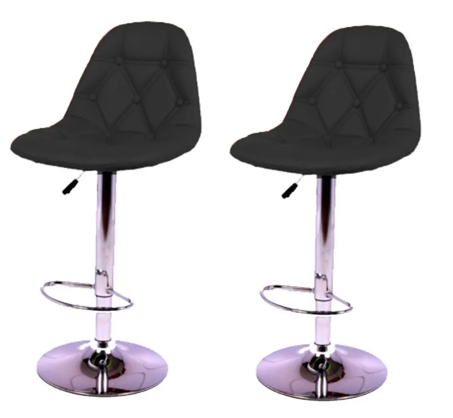 Bar Stools / Kitchen Counter Chairs -Set of Two - Black Colour