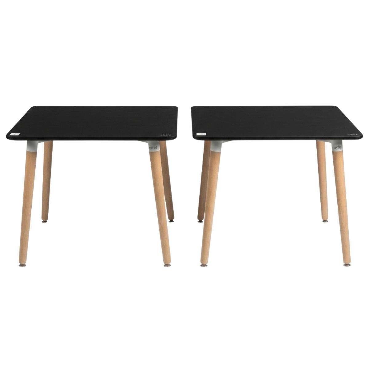 S-124T Dining Table MDF Black - Modern 4 Seater Table - Set Of 2