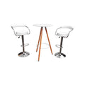 Cocktail Table with 2 Barstools - White