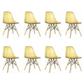 Multi-Functional Modern Design Transparent Eames Chairs Set - 8-Piece - Gold