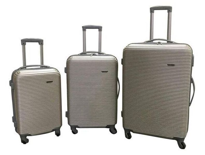 3 Piece Hard Outer Shell Luggage Set - Gold