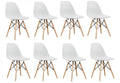 8 x Wooden Leg Chairs - White