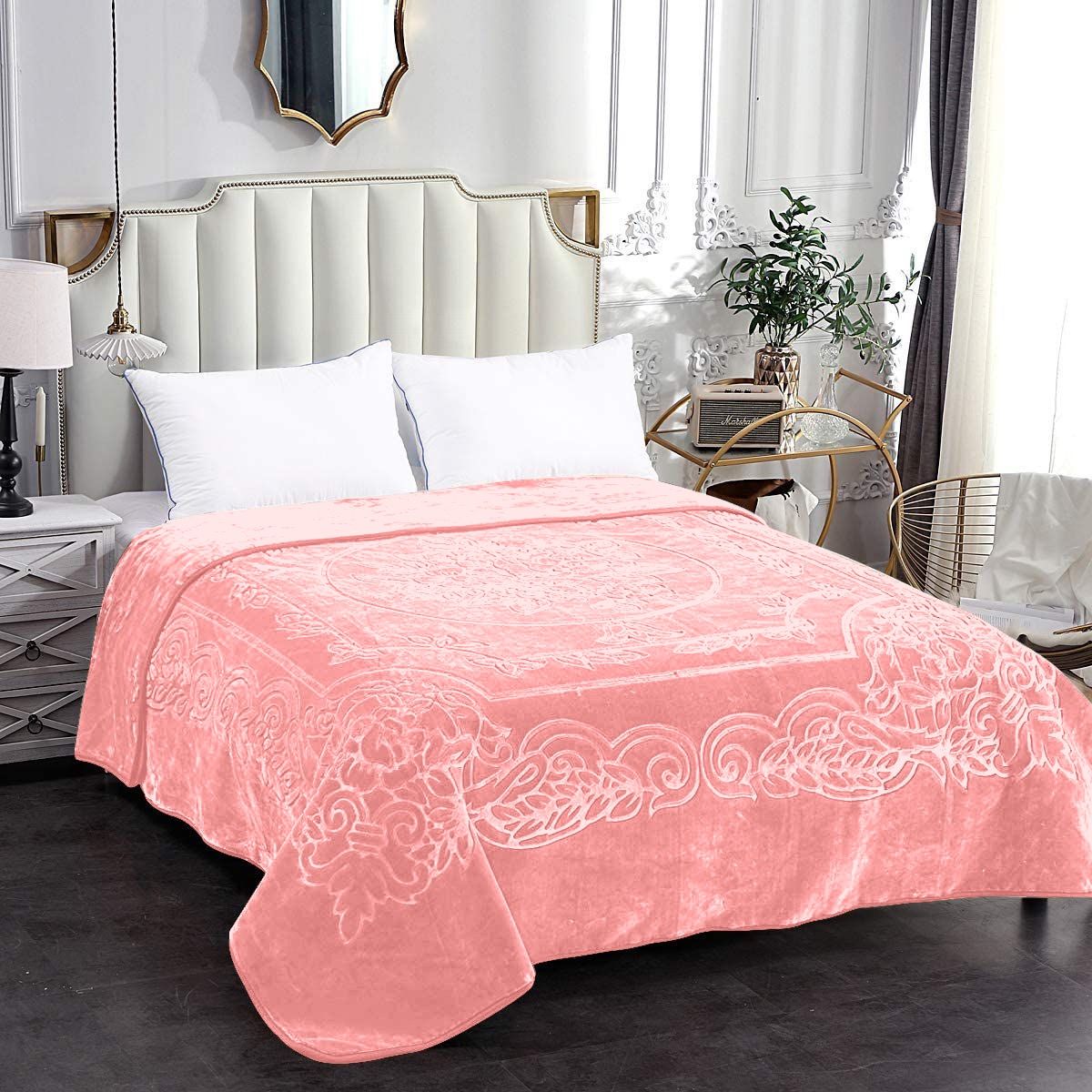 Rainbow - Luxury Mink Blanket 230x200cm - Warm Winter Fleece - Peach