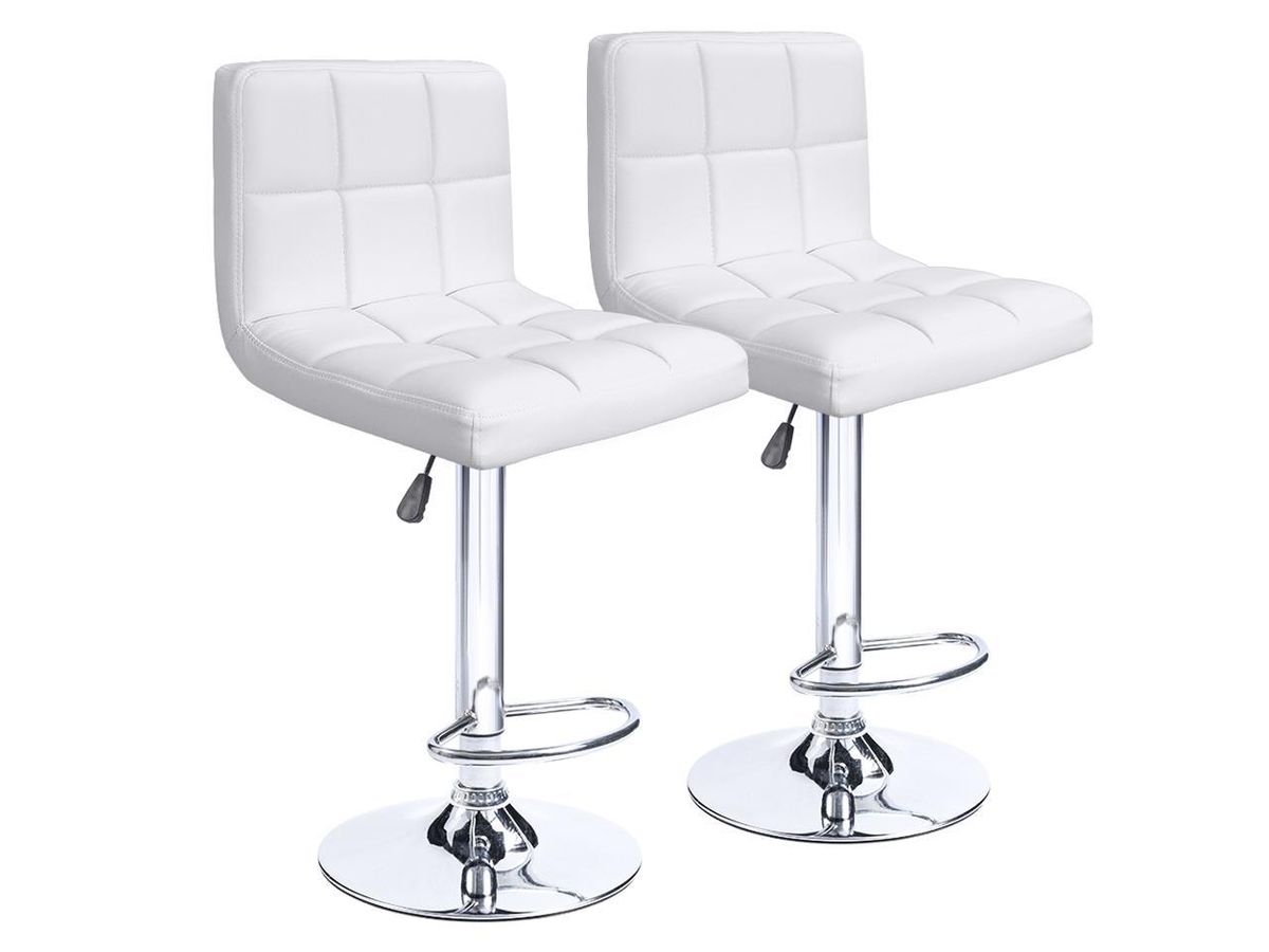 Bar Stools / Kitchen Counter Breakfast Chairs - Set of Two - White Colour