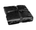 Dream World Luxurious Suede Microfiber Fleece Throw Blanket - 150x180cm - Black