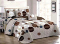Bedspread Set Queen 5 Piece Microfiber Dot Circle Pattern