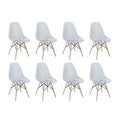 Multi-Functional Modern Design Transparent Eames Chairs Set - 8-Piece - Clear