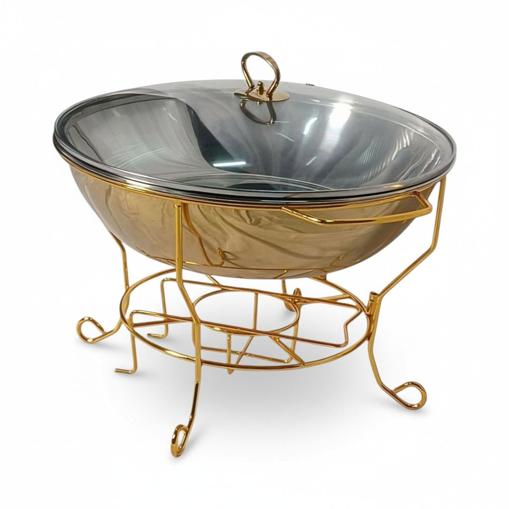 SMTE Luxury Chafing Dish G3 - Gold Round Buffet Server