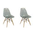 2 Pieces Of Multifunctional Modern Design Transparent Eames Chairs Set - Light Black Transparent