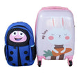 Bunny Kids Suitcase & Blue Ladybug Backpack Set - Travel Combo