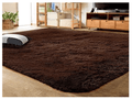 Fluffy Rug/Carpet - Plain Dark Brown