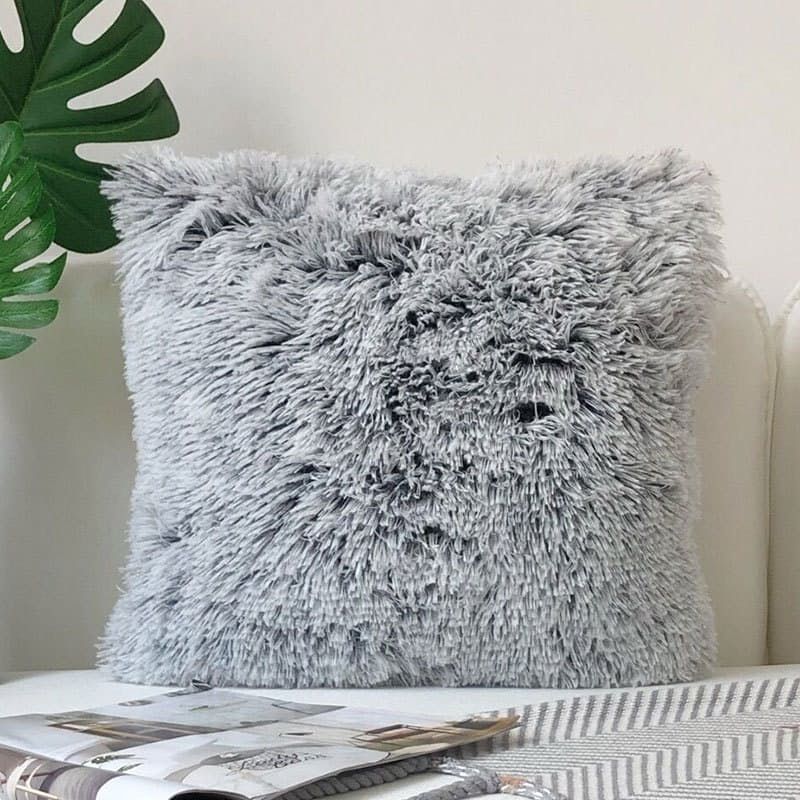 Fluffy Grey Cushion