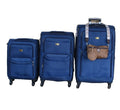 3-Piece Navy Fabric Luggage Set with Spinner Wheels, Side Bag & Strap