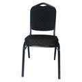 Diamond-Stitched Stackable Conference & Banquet Chair - Black