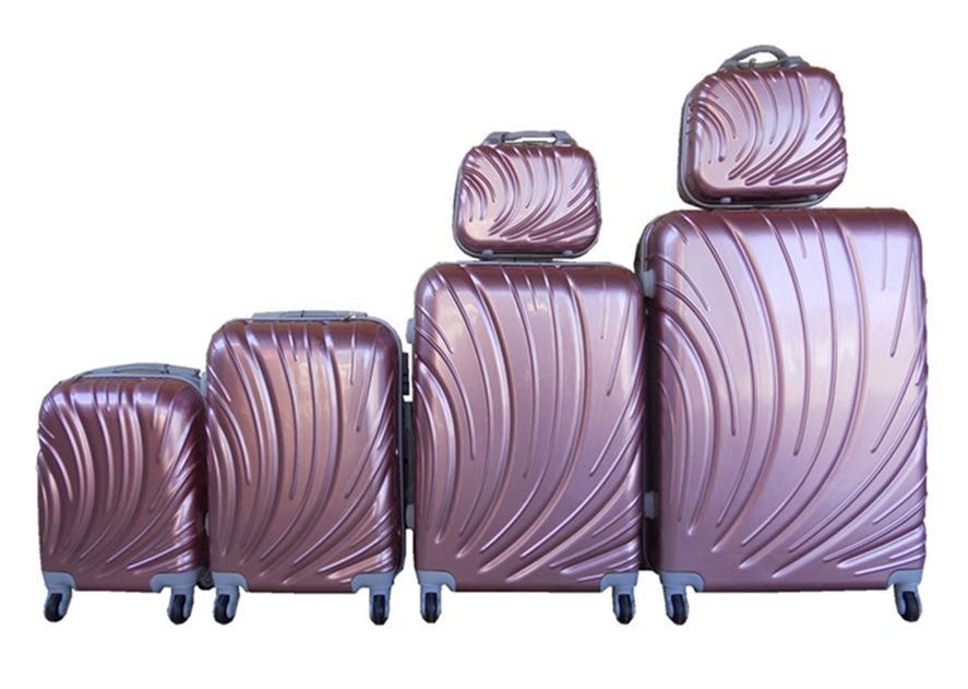 6 Suitcases Travel Trolley Luggage Set - Rose Gold