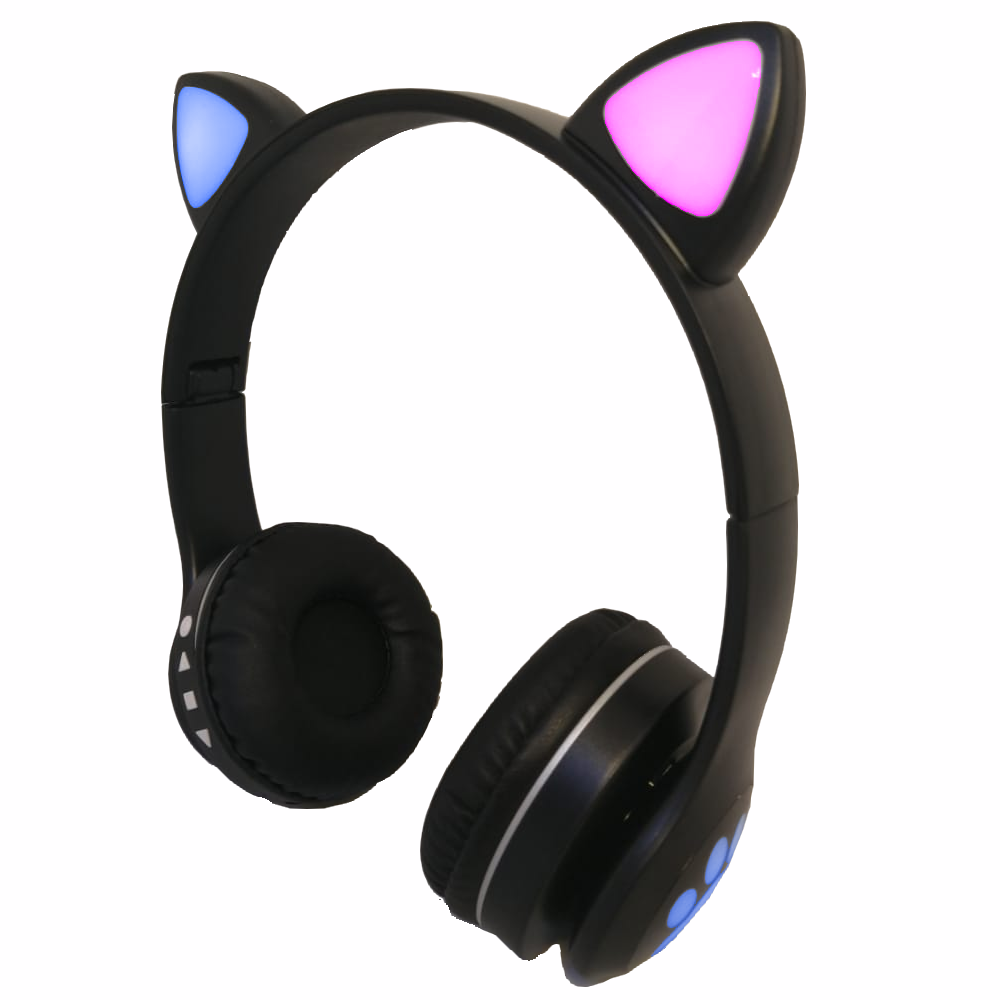 LED 2.4GHz Wireless Cat Ear Headphones VZV-23M - Black