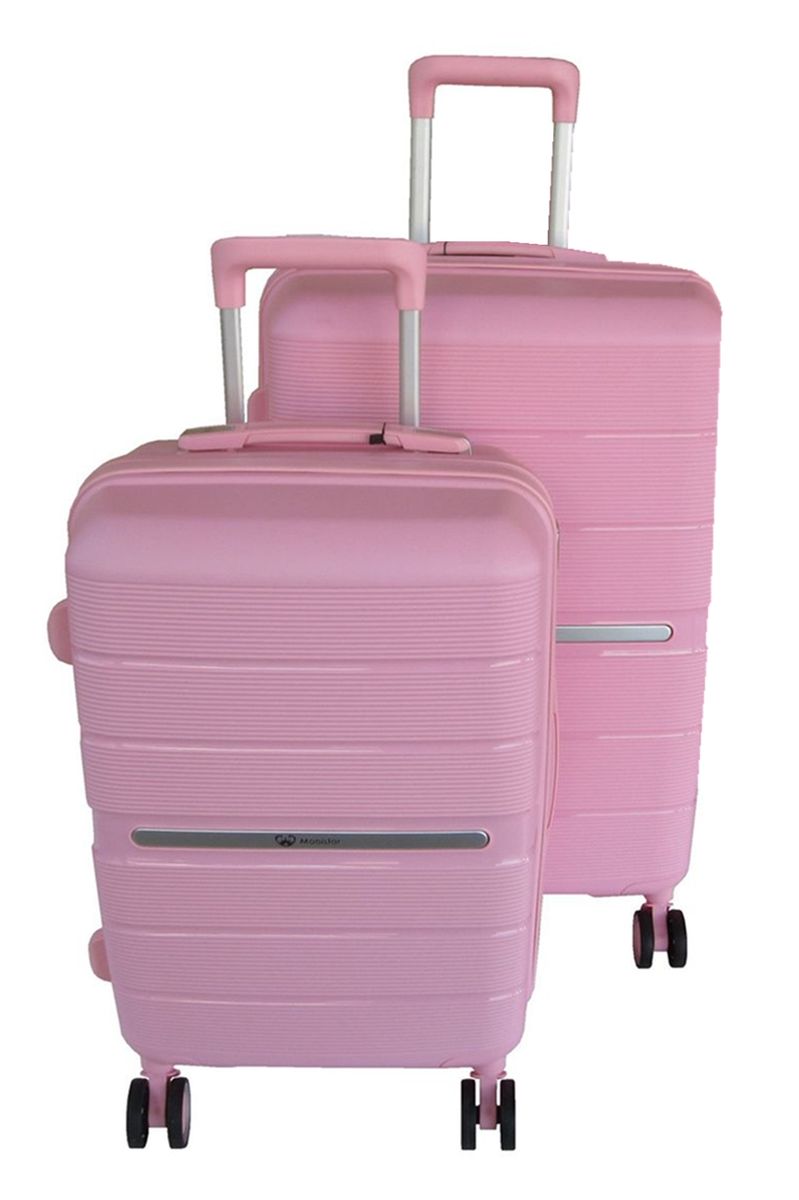 Unbreakable Travel Luggage 2 Piece Suitcases Spinner - Pink