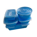 Storage Containers - BPA Free Plastic - Various Sizes (5 Piece) - Blue