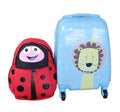 Lion Kids Suitcase & Red Ladybug Backpack Set - Travel Combo