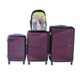 3-Piece ABS Hard Shell Spinner Luggage Set + Rhino Backpack - Purple