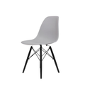 Stylish Black Wooden Leg Chair - Grey