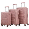 SMTE - Xpart 3 Piece Polypropylene Suitcase Set 8 Wheel - Pink